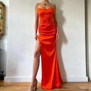 Princess Polly Strapless Orange Maxi Dress - New w/Tags